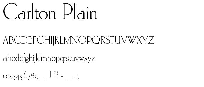 Carlton Plain font